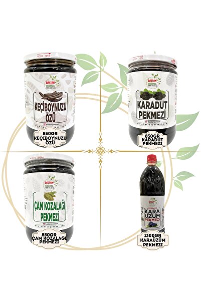 Baştan Yöresel 850GR KEÇİ BOYNUZU ÖZÜ, 850GR KARADUT PEKMEZİ, 850GR ÇAM KOZAL...