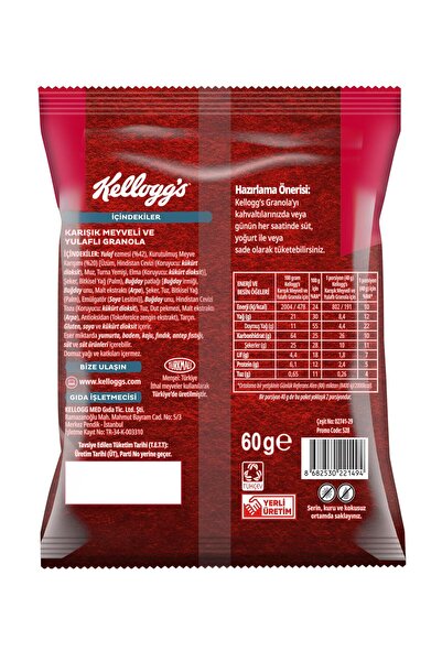 Kellogg's Karışık Meyveli Granola 60 Gr