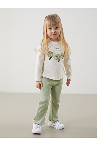 LC Waikiki I Zero Roba Collar Floral Baby Girl Blouse and Leggings 2-Piece fr...