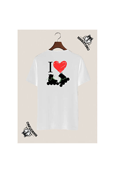 MarkaTurko Patent Love Special Design Back Printed White T-Shirt