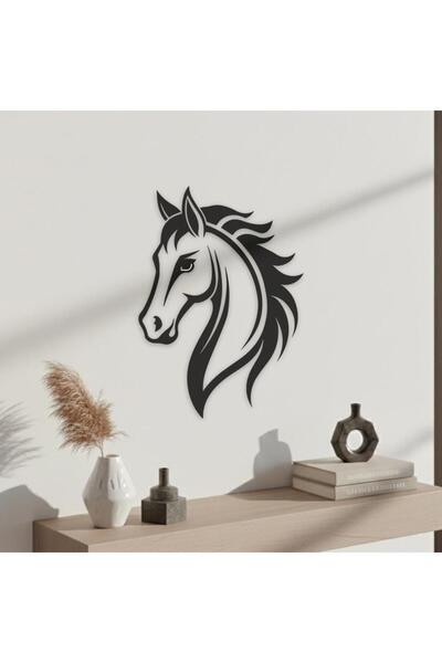Generic منحوتة أكريليك أسود - حصان - مقاس ٤٠*٥٠ - AC-112026025