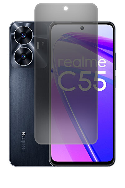 Phonextra واقي شاشة Realme C55 Mat Privacy Hayalet Nano مرن غير قابل للكسر