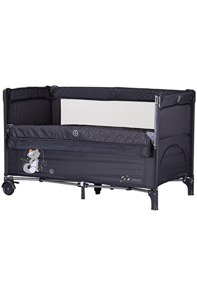 Chipolino Patut pliabil Relax anthracite cu laterala culisanta