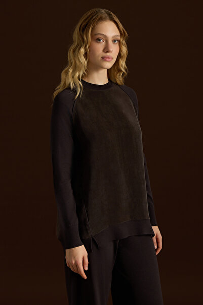 MISS DALIDA Ön Kısmı Cupro Tunik Kahverengi