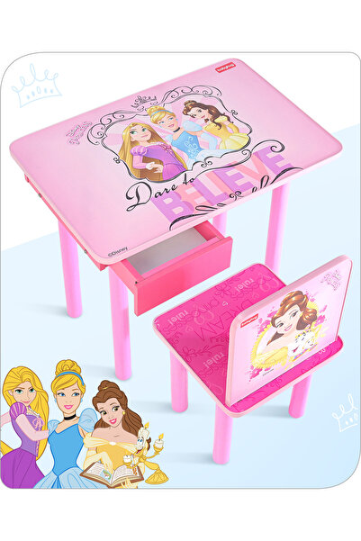 Babyhug Disney طاولة دراسة متعددة الأغراض من برينسيس مع وحدة تخزين بأدراج، تص...