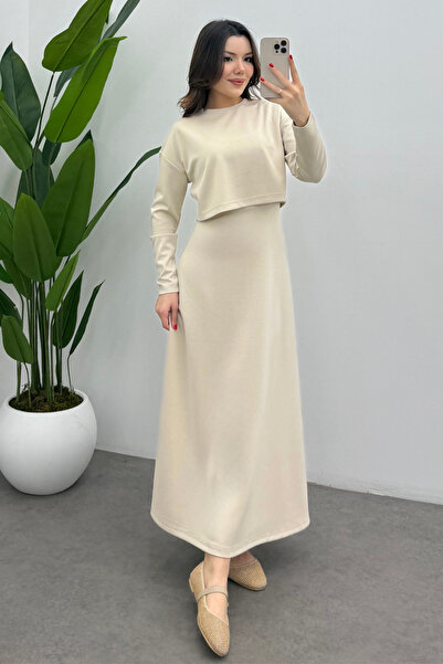 Bipantolon Women's Cream Modal Blouse Double Suit