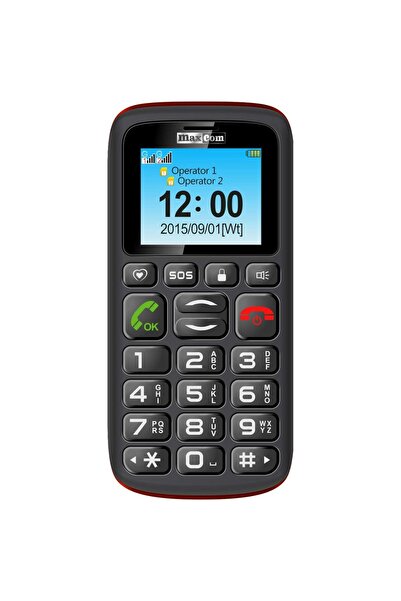 MAXCOM Telefon mobil MM428, Gri/rosu, Dual Sim