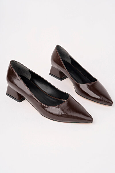 MARSHETTA Pantofi casual de damă Vera Mocha Brown cu vârf ascuțit, toc de 3 c...