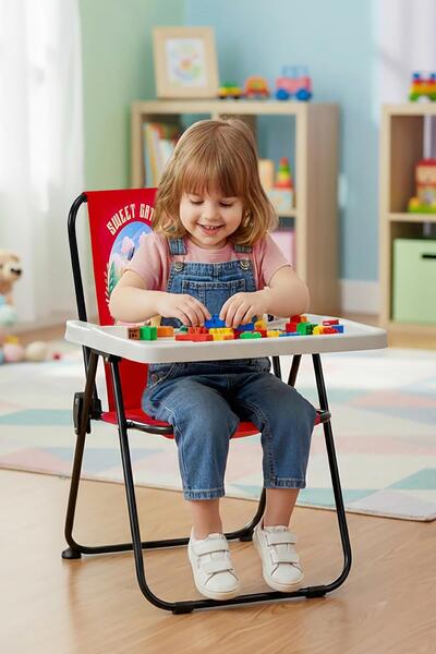 Exent Kids 2–6 Yaş, Sweet Cat Katlanır Oyun Aktivite Masası, Tak-Çıkar Masa i...