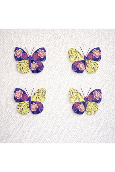 PARTİPORT 3D Butterfly Wall Decoration – 6-Pack Adhesive Wall Decor with Vint...