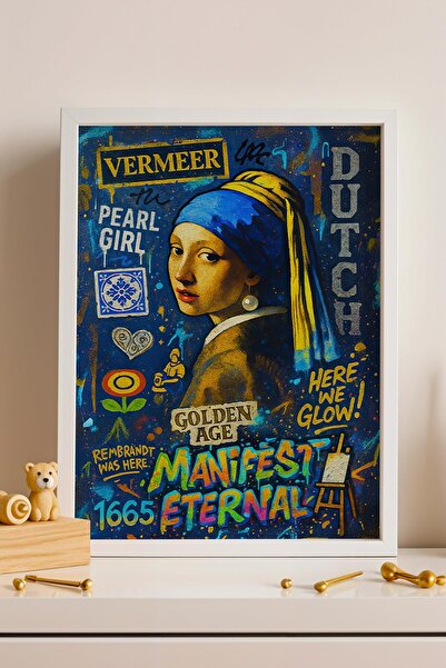 Saturn Johannes Vermeer Girl with a Pearl Earring Framed Painting Studios and...