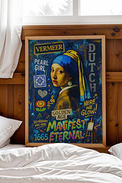 Saturn Johannes Vermeer Girl with a Pearl Earring Framed Painting Studios and...