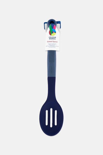 Colour Works Silicone Slotted Spoon, Navy