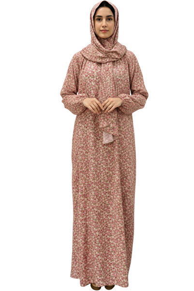 ABSHIR Women's Prayer Dress Muslim,Floral Print, Long Sleeve, Modest Islamic ...