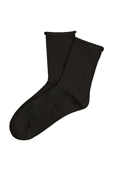 ESOTIQ Women's Mid Calf Socks with Metallic Shimmering Thread Elegant Seamles...