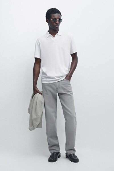 Massimo Dutti %100 pamuklu kısa kollu polo yaka t-shirt