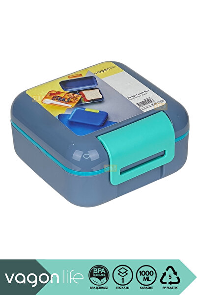 Vagonlife Bento 1000ml Lunchbox New Collection Single Layer Non-Compartment P...
