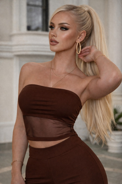 Stile Bella Women's Strapless Lined Tulle Gathering Bustier