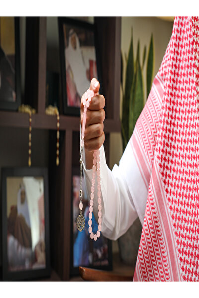 lubab Pink luminous bakelite rosary | Metal tassel