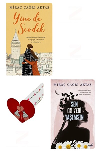 İndigo Kitap Yine De Sevdik-Sen On Yedi Yaşımsın-2'li Set-Özel Tasarım Kalp A...