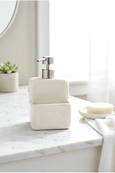 FH finehome Vodina Ceramic Liquid Soap Dispenser Cream