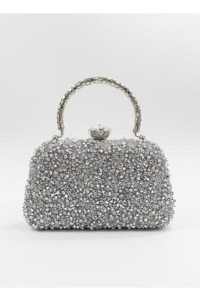 Gala Women's Evening Dress Bag with Silver Stones