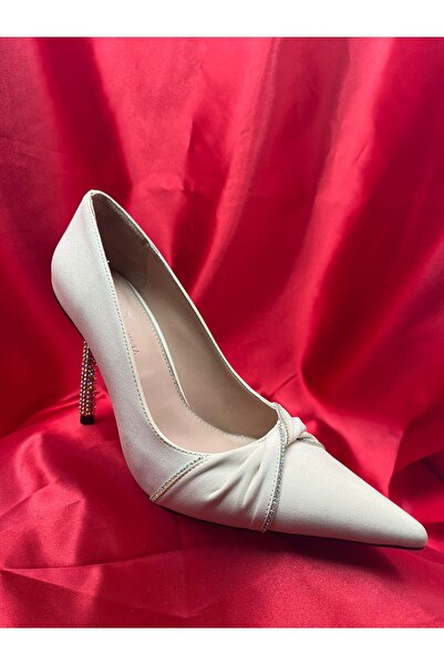 VEYİS USTA Evening Dress with Stone Detail, Stiletto 9 cm Heel