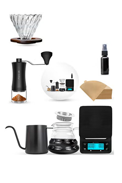 MIBRU V60 Drip Coffee Maker Set Black Suitable It Consists Of A Scale Barista...