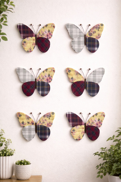 PARTİPORT 3D Butterfly Wall Decoration – 6-Pack Adhesive Wall Decor with Vint...
