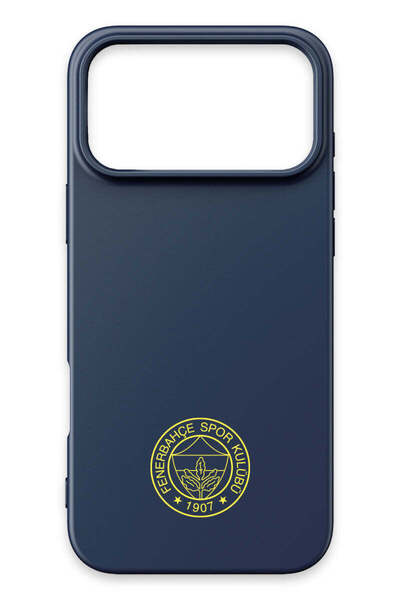 Fenerbahçe iPhone 17 Pro Max Uyumlu Sarı Arma Lacivert Silikon Lisanslı Telef...