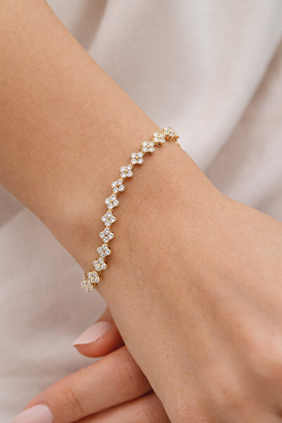 Kmod Life سوار تامتور من الفولاذ المقاوم للصدأ بتصميم زهور ومرصع بالأحجار - س...