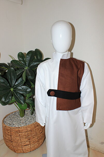 Abaya-AB A white children's dress with an elegant vest gives your little one ...