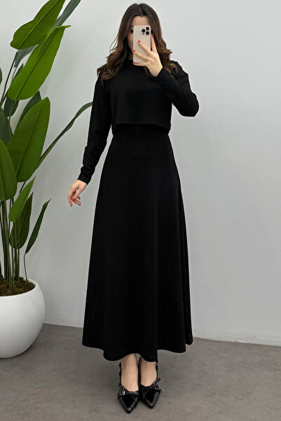 Bipantolon Women's Black Modal Blouse Double Suit