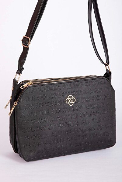 EBRUTESETTÜR Liora Printed Hand & Shoulder Bag Black