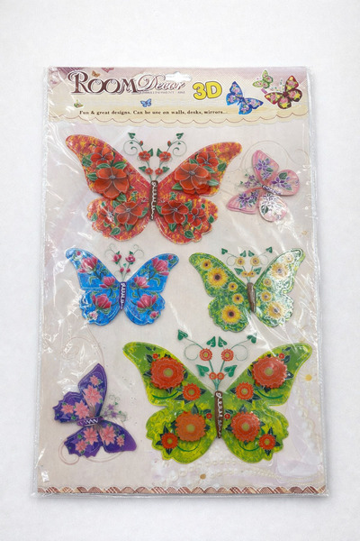 PARTİPORT Ornament de perete 3D cu fluturi – Pachet de 6 decorațiuni adezive ...