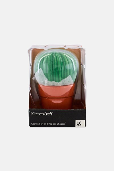 Kitchen Craft Ceramic Cactus Salt Pepper Shaker, Multicolor