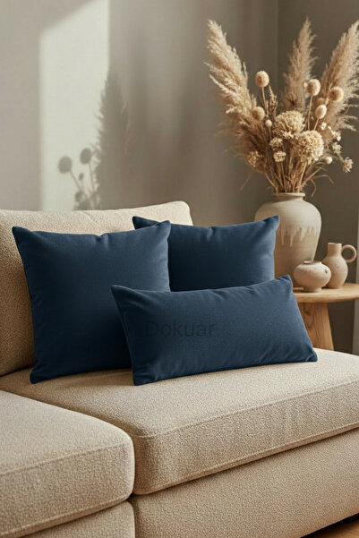 Dokuar Κάλυμμα μαξιλαριού από βελούδινη υφή Premium Prussian Blue από απλό πο...