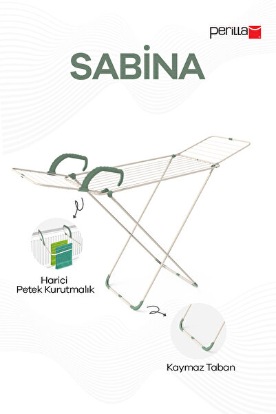 Perilla Sabina Çamaşır Kurutmalığı 17,5 m Asma Kapasiteli + Petek Kurutmalıklı