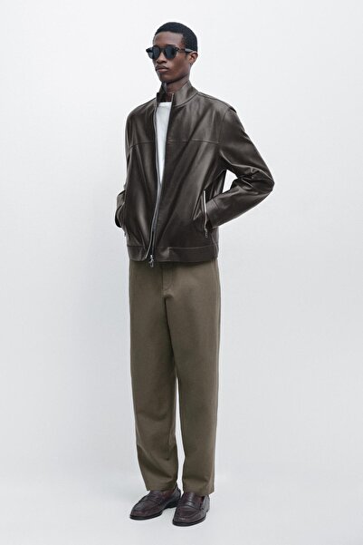 Massimo Dutti Cepli detaylı keten karışımlı pantolon