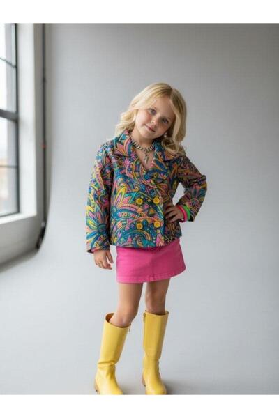 Zekids Girl's Special Design Patterned Jacket