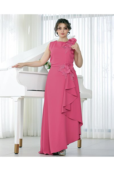 Opera Fashion Elegant Crepe dress adorned with roses
