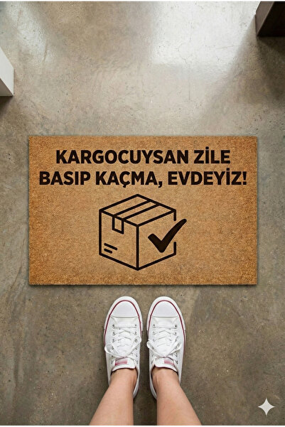 İN3DEX Kargocuya Messaged Door Mat Non-Slip Base 45X70 cm