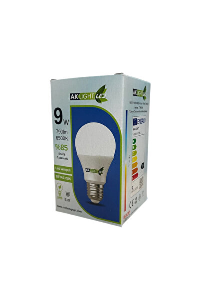 Aklight 9W Beyaz Işık 790 Lümen 6500K E-27 Led Ampul