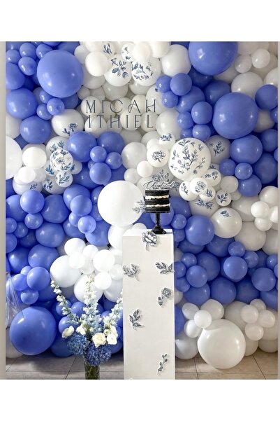 Çemrek Süs Parti مجموعة سلسلة بالونات بيضاء من نوع بيري وينكل، 100 قطعة