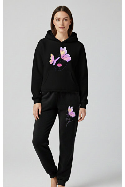 Eritqaa Artistic Touch: Minimalist Face and Butterfly Pattern Double Set