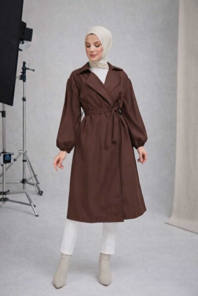 PENGORA Women's Black Oversize Trench Coat, Casual Stylish, Balloon Sleeves, ...