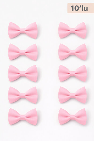 DaphKids 10-Piece Unisex Elastic Children's Bow Ties for Ages 1-9 - Light Pink