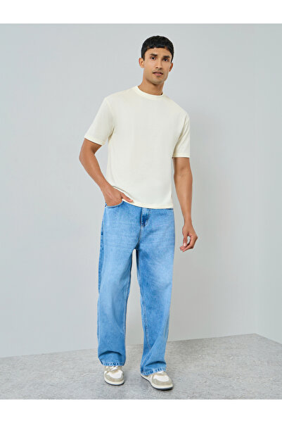 Styli Men White Graphic Print Oversized T-Shirt