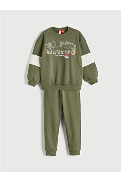 LC Waikiki Khaki Boys' Paw Patrol Printed Thick Tracksuit Set