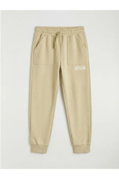 LC Waikiki Khaki Elastic Waist Printed Boys' Jogger Sweatpants